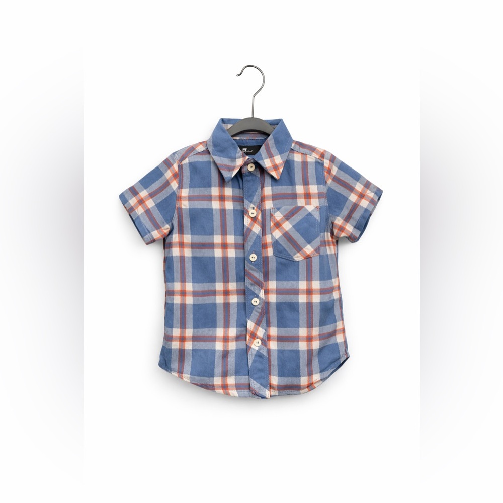 7 For All Mankind Baby Plaid Button Down Shirt 12M NWT